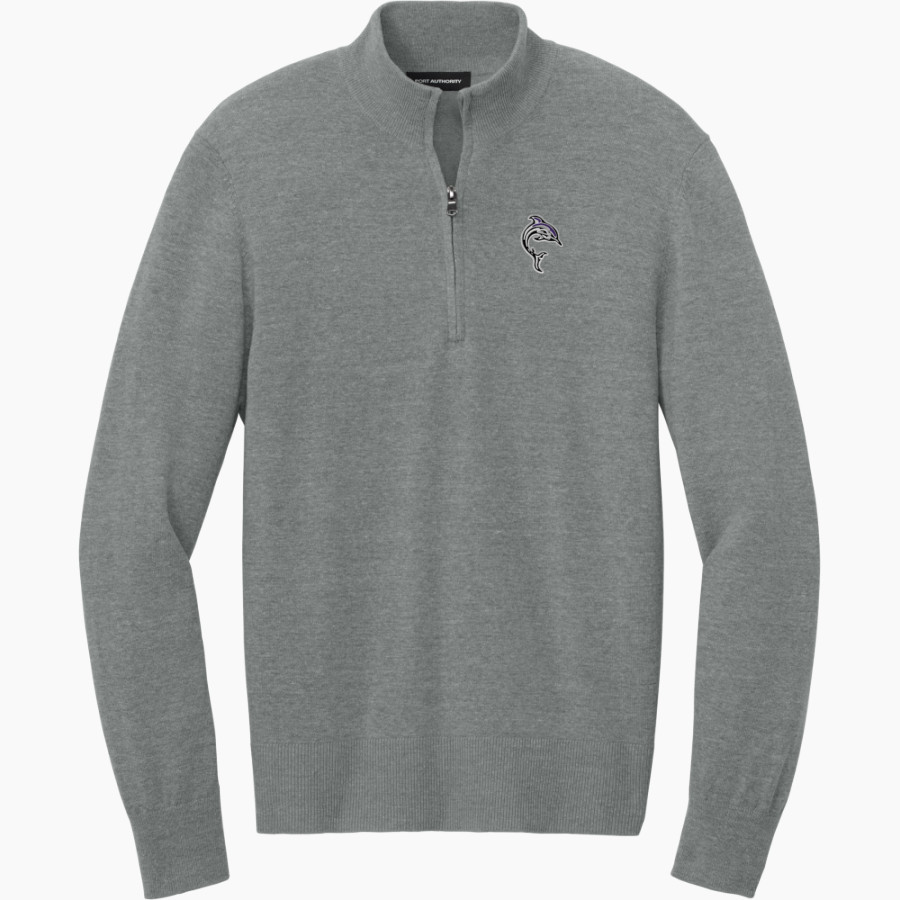 Bergman Dolphins <span class="pdp-name-mascot">Frank V. Bergman Elementary Dolphins</span> Port Authority Men's Easy Care 1/4-Zip Sweater