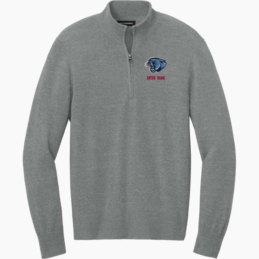 CROW HIGH SCHOOL Cougars Online Store <span class="pdp-name-mascot">CROW COUGARS</span> Port Authority Men's Easy Care 1/4-Zip Sweater
