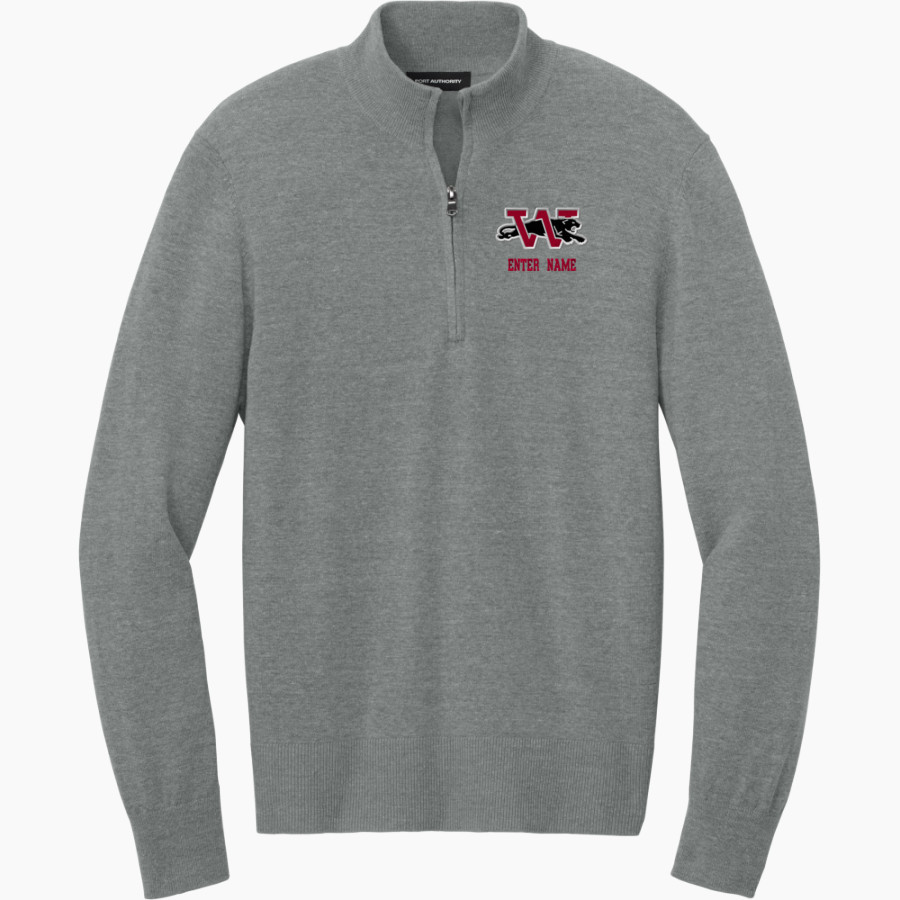 WILMOT UNION HIGH SCHOOL PANTHERS <span class="pdp-name-mascot">WILMOT PANTHERS</span> Port Authority Men's Easy Care 1/4-Zip Sweater