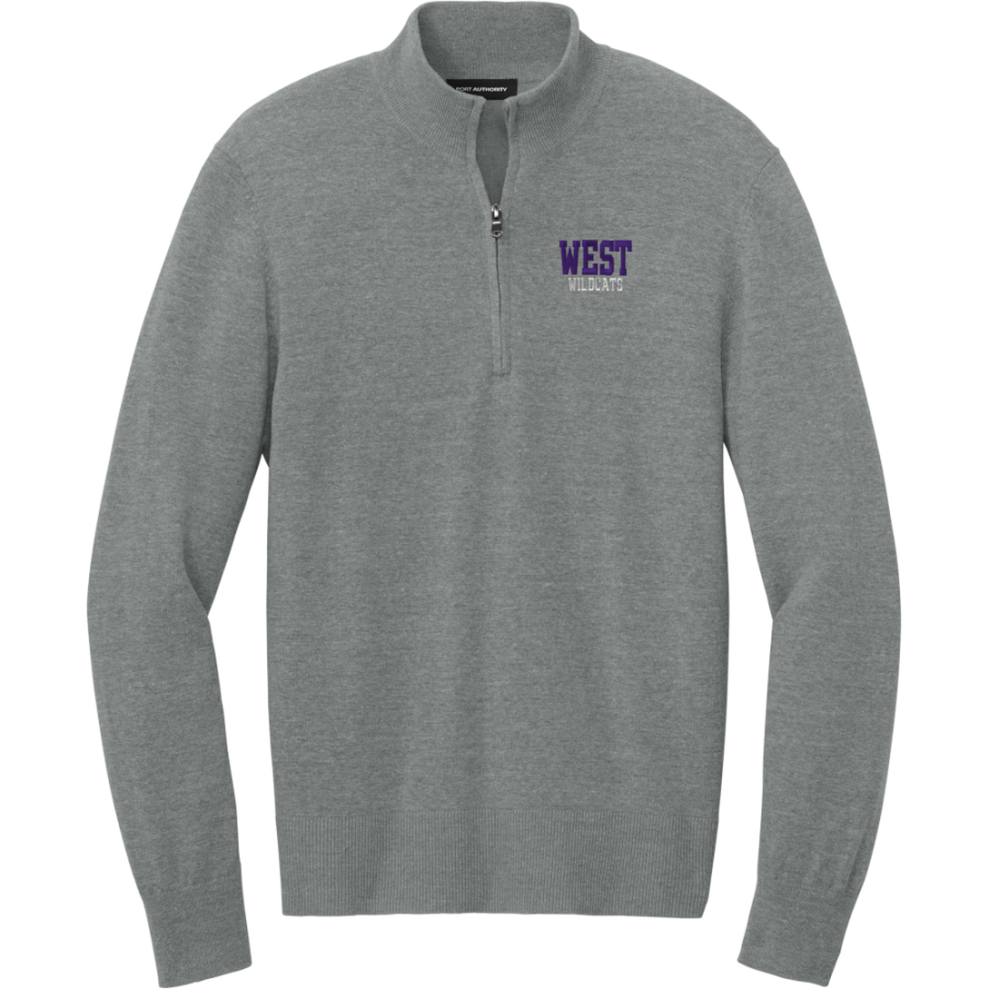 WEST HIGH SCHOOL WILDCATS <span class="pdp-name-mascot">WEST WILDCATS</span> Port Authority Men's Easy Care 1/4-Zip Sweater