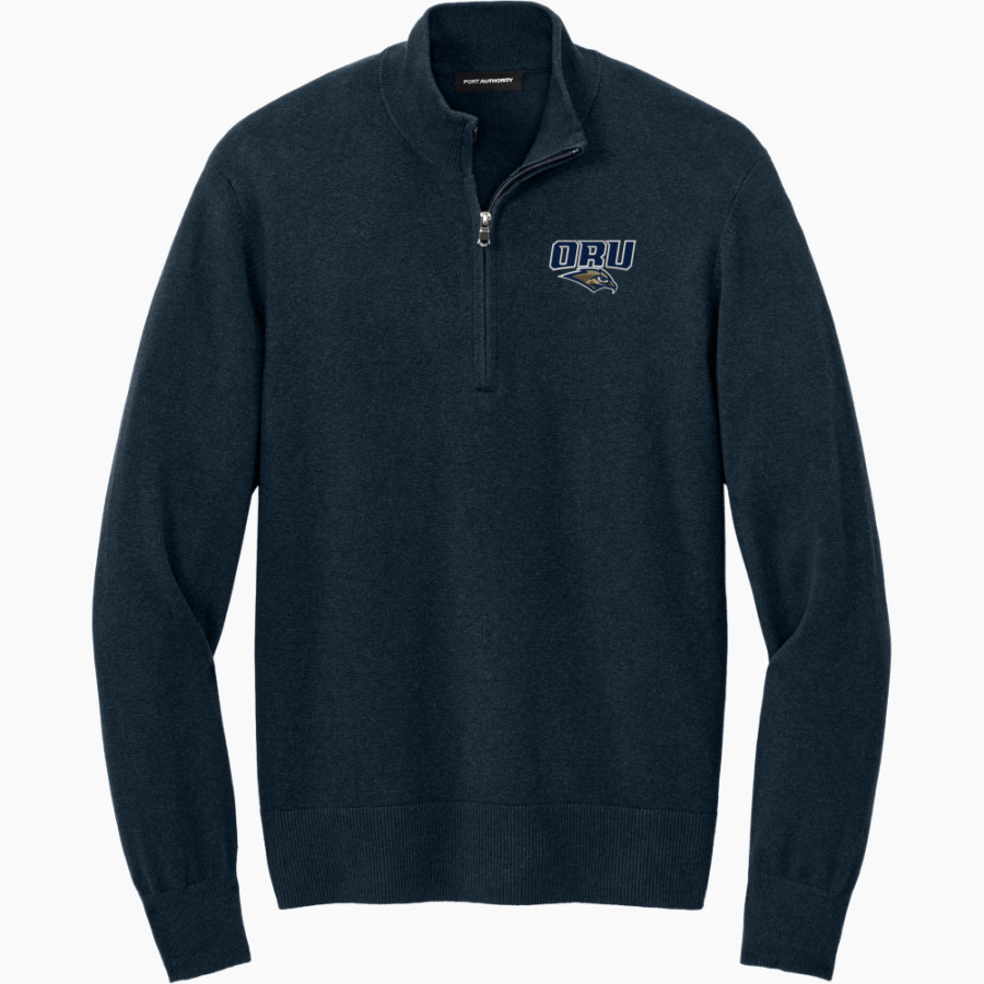 Oral Roberts Golden Eagles <span class="pdp-name-mascot">Oral Roberts Golden Eagles</span> Port Authority Men's Easy Care 1/4-Zip Sweater