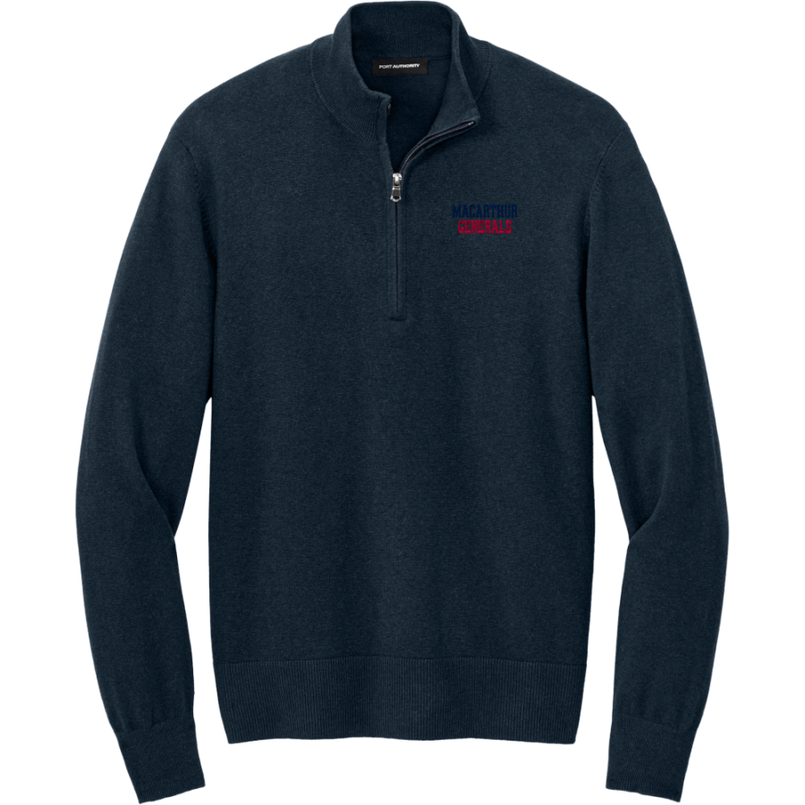 MacArthur Generals <span class="pdp-name-mascot">MACARTHUR HIGH SCHOOL Generals</span> Port Authority Men's Easy Care 1/4-Zip Sweater