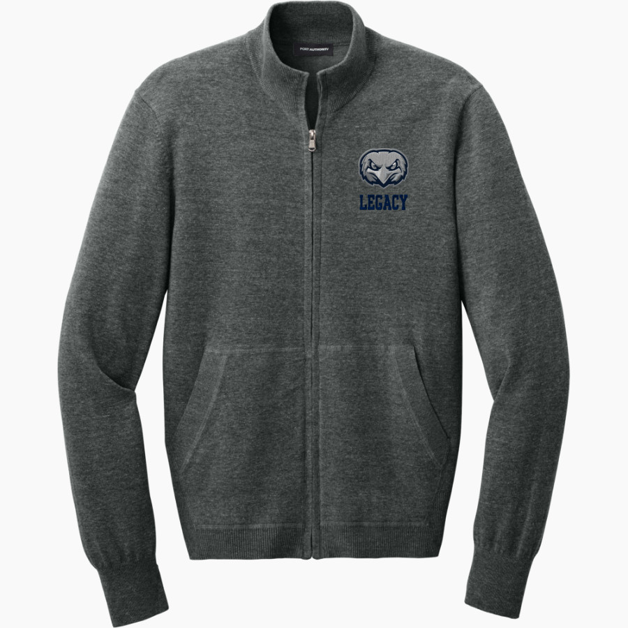Legacy Eagles <span class="pdp-name-mascot">Legacy Charter Eagles</span> Port Authority Men's Easy Care Full-Zip Sweater