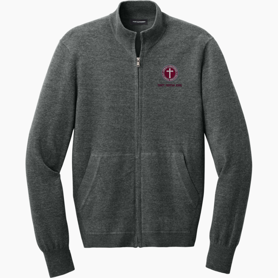 Trinity Christian Warriors <span class="pdp-name-mascot">Trinity Christian School Warriors</span> Port Authority Men's Easy Care Full-Zip Sweater