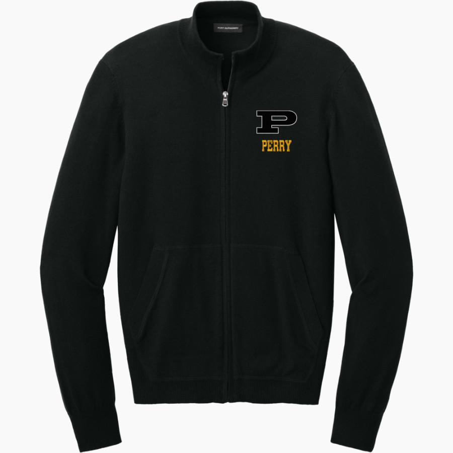 PERRY HIGH SCHOOL PANTHERS <span class="pdp-name-mascot">PERRY PANTHERS</span> Port Authority Men's Easy Care Full-Zip Sweater