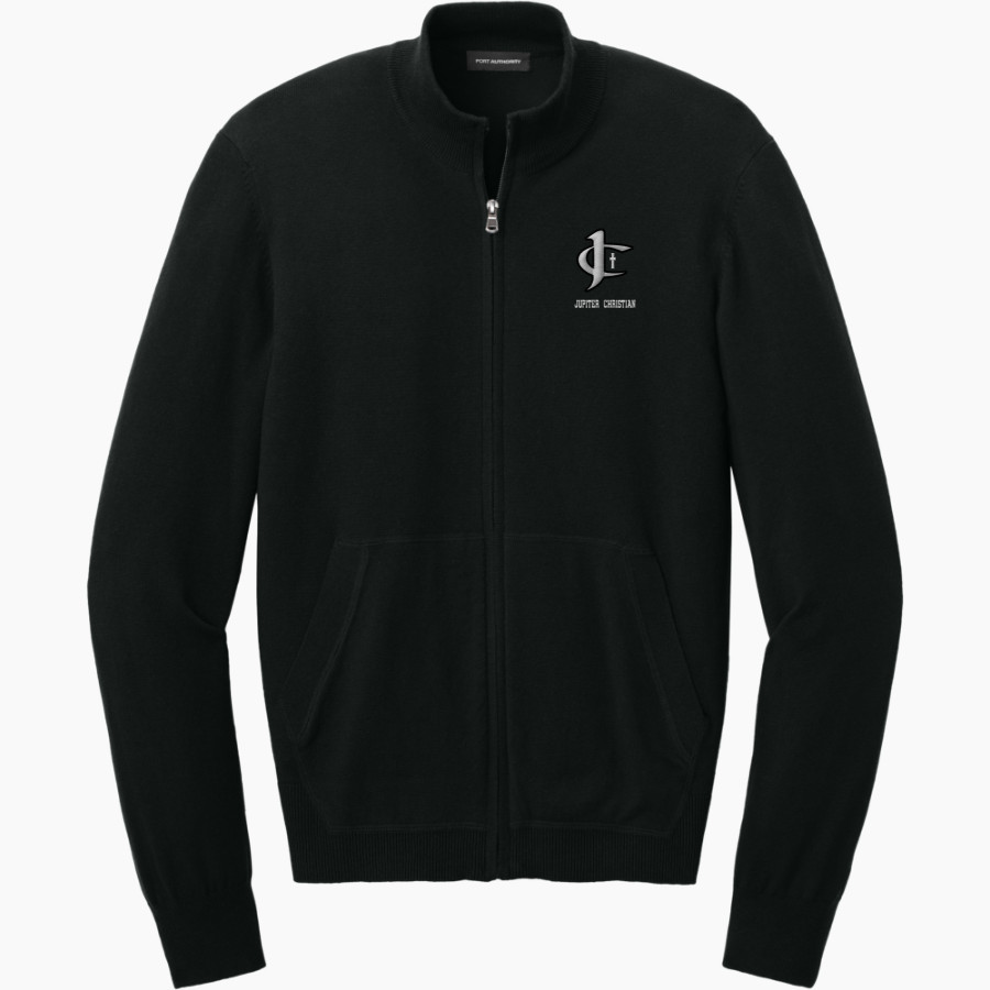 Jupiter Christian Eagles Port Authority Men's Easy Care Full-Zip Sweater