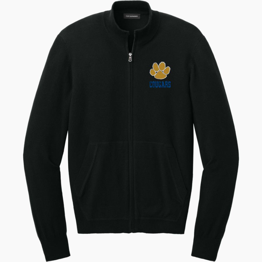 CULBRETH Cougars Port Authority Men's Easy Care Full-Zip Sweater