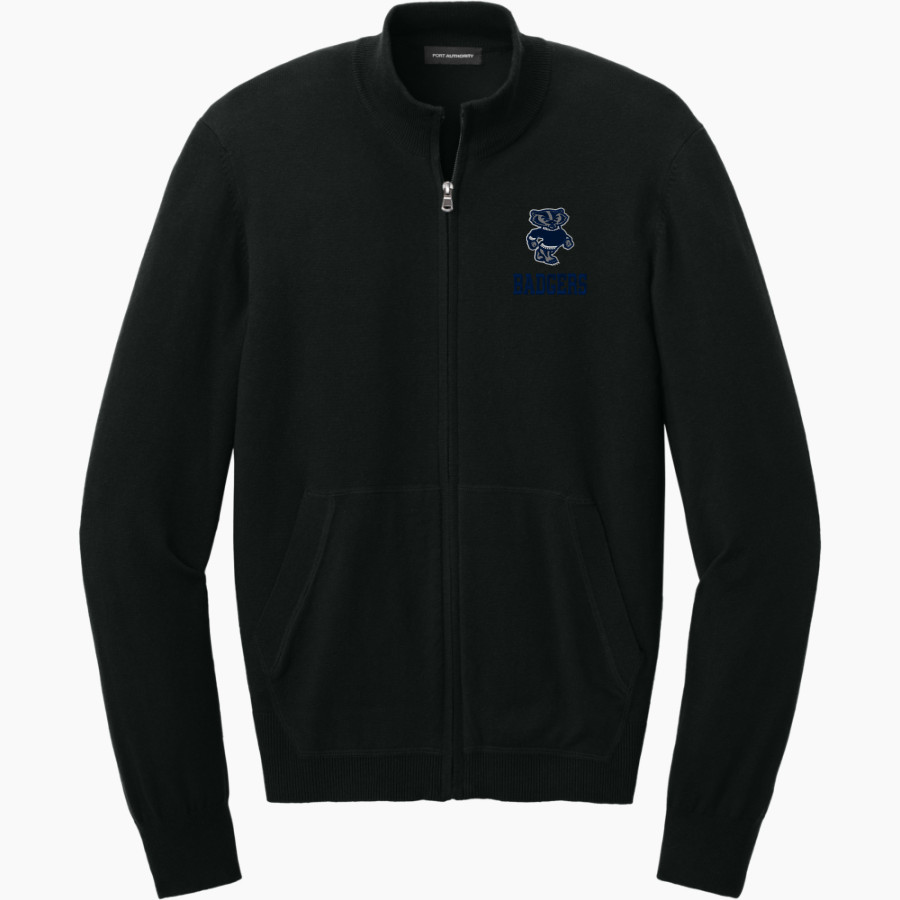 BONNERS FERRY HIGH SCHOOL BADGERS <span class="pdp-name-mascot">BONNERS FERRY BADGERS</span> Port Authority Men's Easy Care Full-Zip Sweater