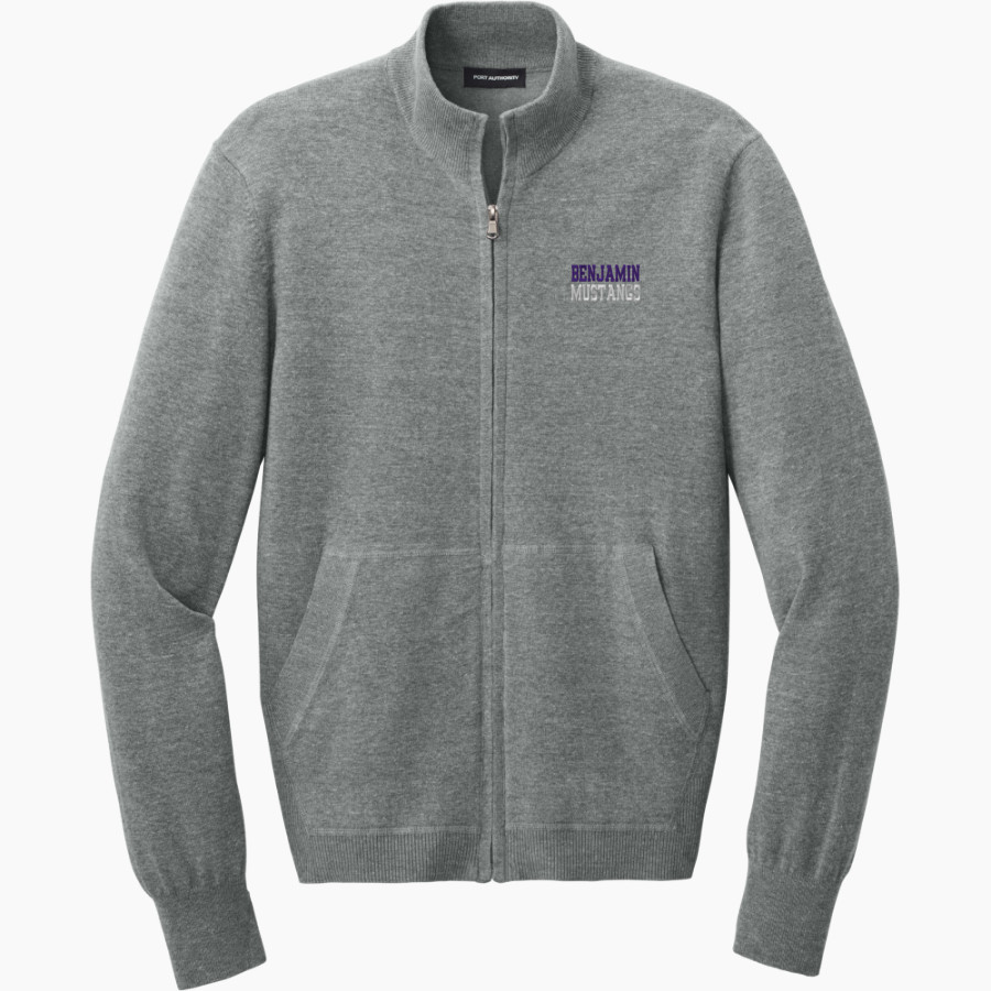 BENJAMIN HIGH SCHOOL MUSTANGS Port Authority Men's Easy Care Full-Zip Sweater