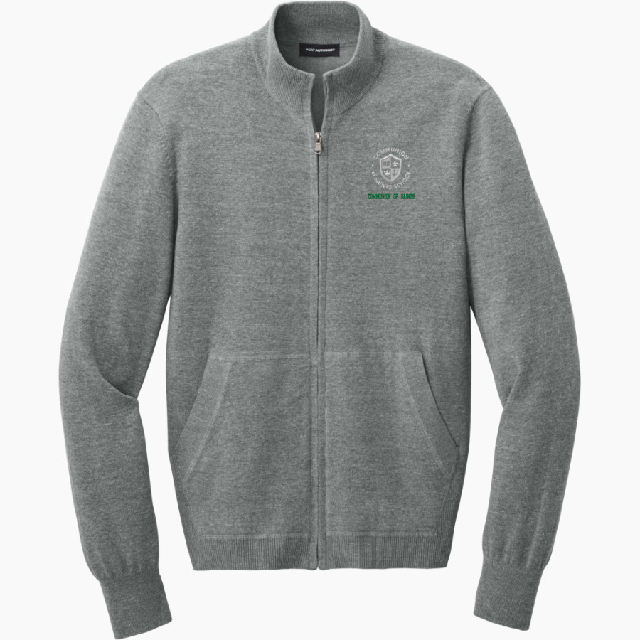 Communion of Saints School Sabres official sideline store Port Authority Men's Easy Care Full-Zip Sweater