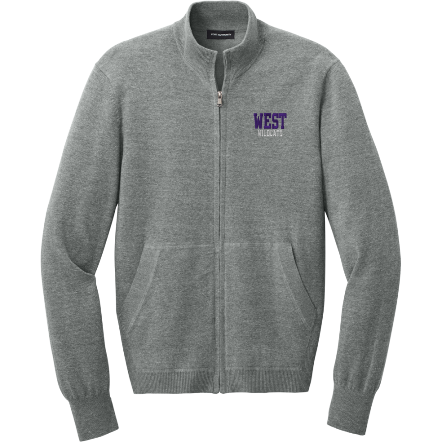 WEST HIGH SCHOOL WILDCATS <span class="pdp-name-mascot">WEST WILDCATS</span> Port Authority Men's Easy Care Full-Zip Sweater