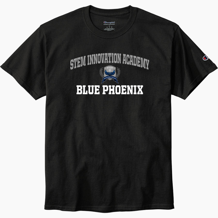 STEM Innovation Academy of the Oranges we rise together <span class="pdp-name-mascot">STEM Phoenix</span> Champion Men's Heritage 6-Oz. Jersey Tee
