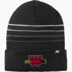 Wisconsin School For The Deaf Firebirds <span class="pdp-name-mascot">Wisconsin School For The Deaf Firebirds</span> TravisMathew Striped Cuffed Beanie Front Thumbnail