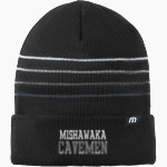 Mishawaka Cavemen TravisMathew Striped Cuffed Beanie Front Thumbnail
