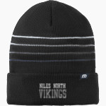 Niles North Vikings TravisMathew Striped Cuffed Beanie Front Thumbnail