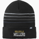 NOBLESVILLE MILLERS stronger together TravisMathew Striped Cuffed Beanie Front Thumbnail