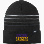 BERKSHIRE HIGH SCHOOL BADGERS <span class="pdp-name-mascot">BERKSHIRE BADGERS</span> TravisMathew Striped Cuffed Beanie Front Thumbnail