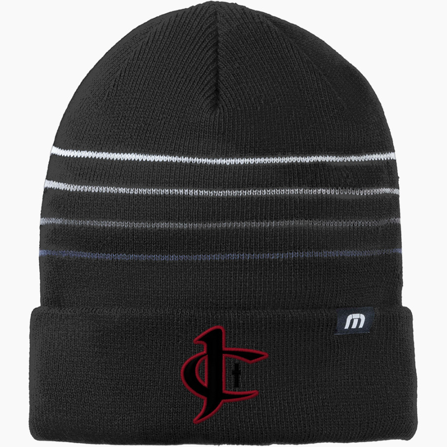 Jupiter Christian Eagles TravisMathew Striped Cuffed Beanie
