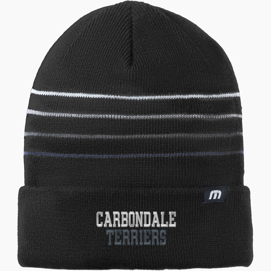 CARBONDALE COMMUNITY HIGH SCHOOL TERRIERS TravisMathew Striped Cuffed Beanie