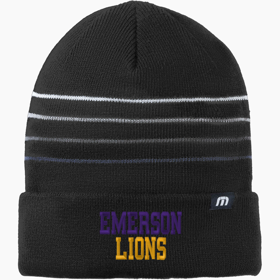 Emerson Lions TravisMathew Striped Cuffed Beanie