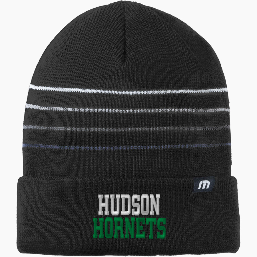 Hudson Hornets TravisMathew Striped Cuffed Beanie
