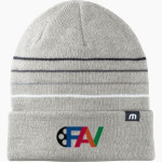 King Tech High School Online Apparel Store TravisMathew Striped Cuffed Beanie Front Thumbnail