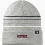BERTHOUD HIGH SCHOOL SPARTANS TravisMathew Striped Cuffed Beanie Front Thumbnail
