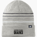 CHRISTOPHER COLUMBUS HIGH SCHOOL SHARKS <span class="pdp-name-mascot">CHRISTOPHER COLUMBUS SHARKS</span> TravisMathew Striped Cuffed Beanie Front Thumbnail