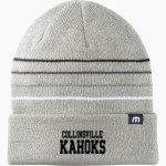 Collinsville Kahoks TravisMathew Striped Cuffed Beanie Front Thumbnail