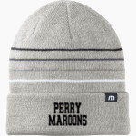 PERRY HIGH SCHOOL MAROONS <span class="pdp-name-mascot">PERRY MAROONS</span> TravisMathew Striped Cuffed Beanie Front Thumbnail
