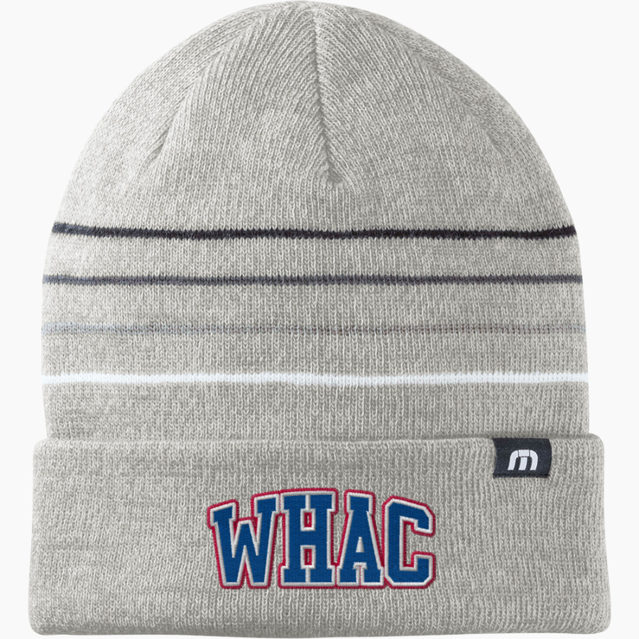 WOLVERINE-HOOSIER ATHLETIC CONFERENCE <span class="pdp-name-mascot">WOLVERINE-HOOSIER ATHLETIC CONFERENCE</span> TravisMathew Striped Cuffed Beanie