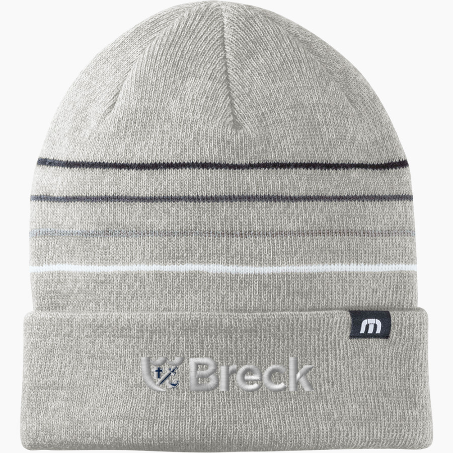 Breck Mustangs TravisMathew Striped Cuffed Beanie