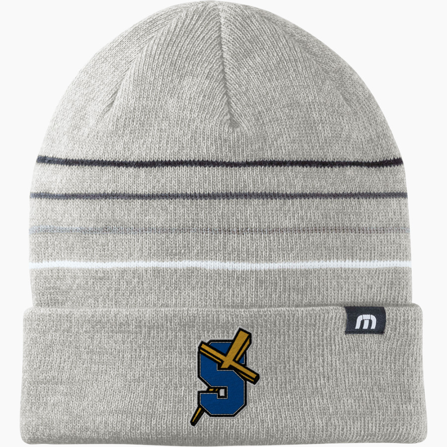NORTH CLACKAMAS CHRISTIAN H S SAINTS <span class="pdp-name-mascot">NORTH CLACKAMAS CHRISTIAN SAINTS</span> TravisMathew Striped Cuffed Beanie