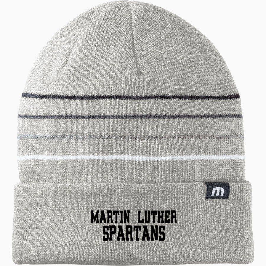 Martin Luther Spartans TravisMathew Striped Cuffed Beanie