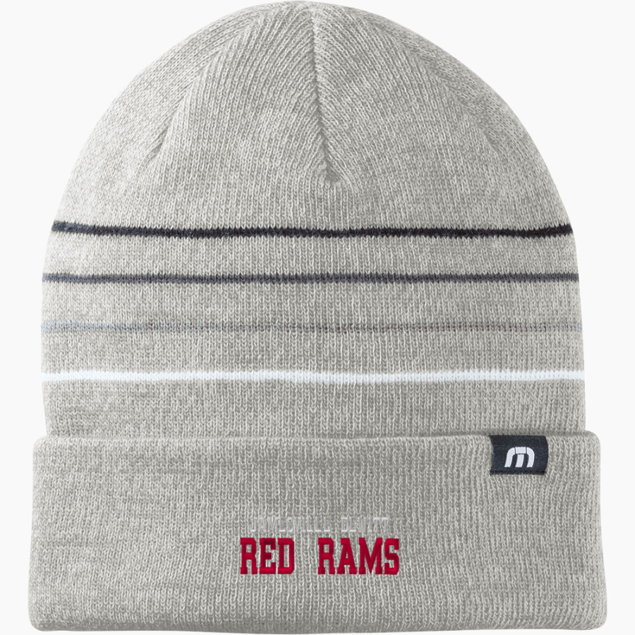 Jamesville DeWitt Red Rams TravisMathew Striped Cuffed Beanie
