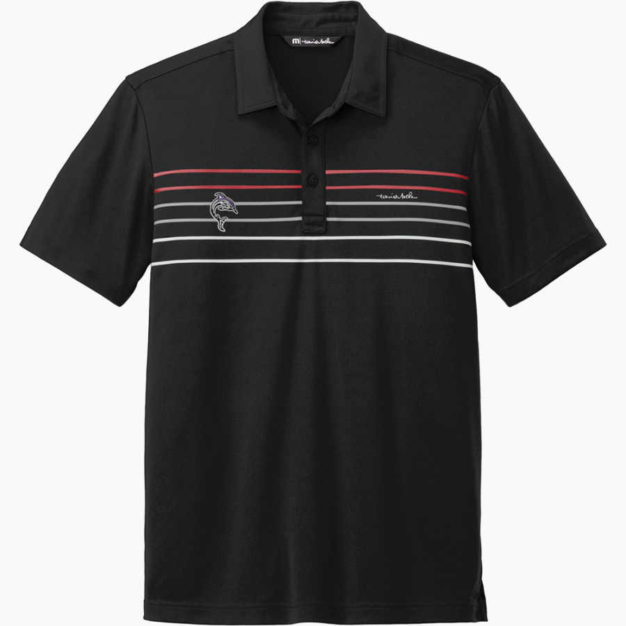 Bergman Dolphins <span class="pdp-name-mascot">Frank V. Bergman Elementary Dolphins</span> TravisMathew Men's Coto Performance Chest Stripe Polo