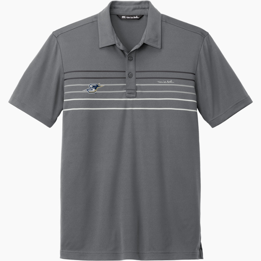 UIS Prairie Stars Sideline Store TravisMathew Men's Coto Performance Chest Stripe Polo