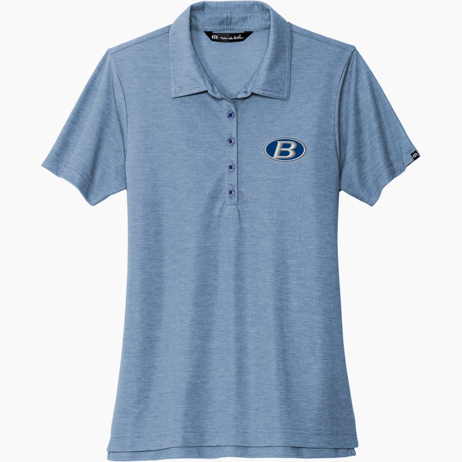 BRUNSWICK ATHLETIC FOUNDATION GO BIG BLUE <span class="pdp-name-mascot">BRUNSWICK BLUE DEVILS</span> TravisMathew Women's Oceanside Heather Polo