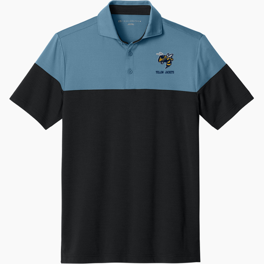 ITHACA HIGH SCHOOL YELLOW JACKETS <span class="pdp-name-mascot">ITHACA YELLOW JACKETS</span> TravisMathew Men's Onward Colorblock Polo