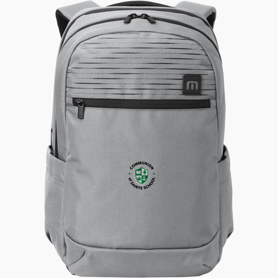 Communion of Saints School Sabres official sideline store TravisMathew Approach Backpack