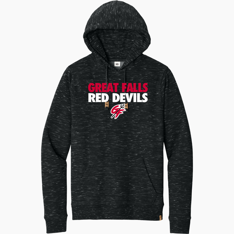 GREAT FALLS HIGH SCHOOL RED DEVILS tentree Men's Space Dye Fleece Classic Hoodie