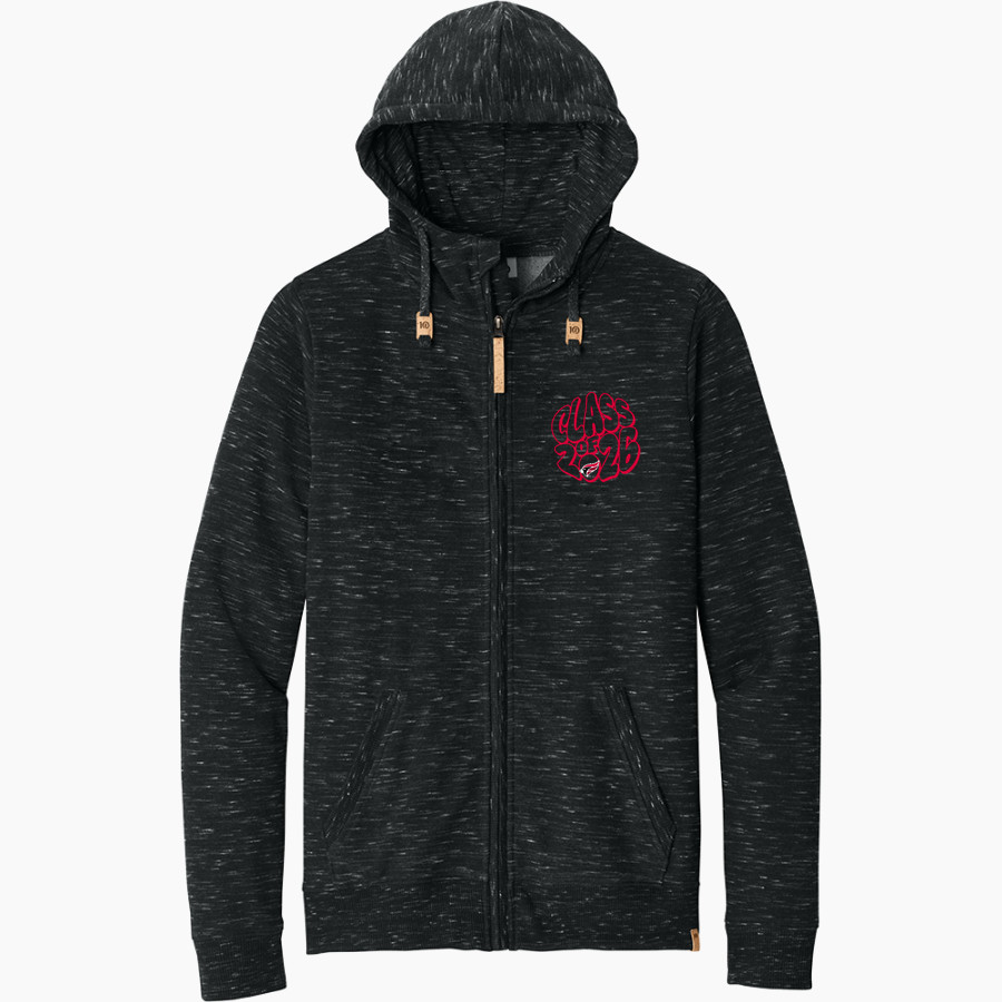 LAWNDALE HIGH SCHOOL CARDINALS tentree Men's Space Dye Fleece Full-Zip Hoodie
