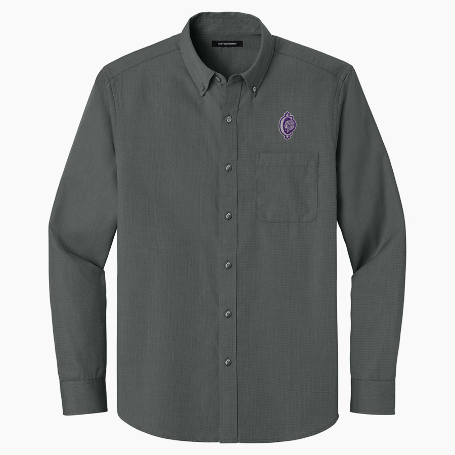 Collinsville Kahoks Port Authority Long Sleeve Nailhead Easy Care Shirt