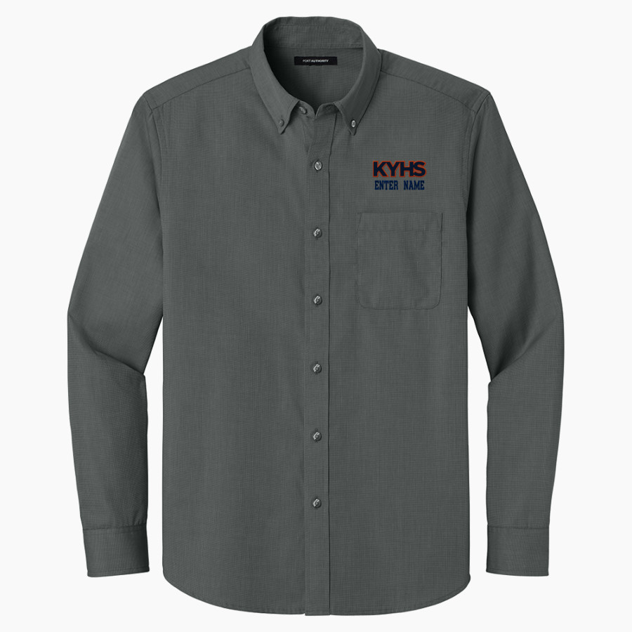 Katz Yeshiva Storm Port Authority Long Sleeve Nailhead Easy Care Shirt