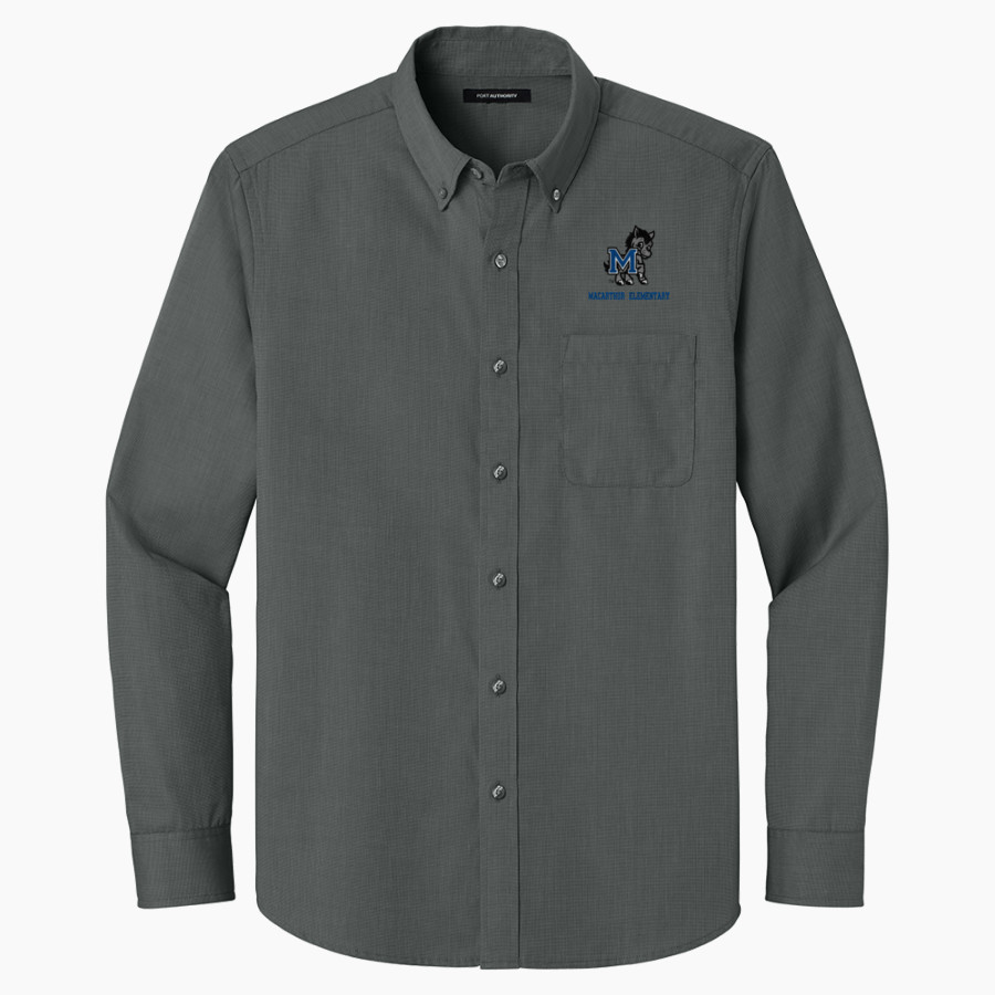 MacArthur Elementary Mustangs <span class="pdp-name-mascot">McArthur Elementary</span> Port Authority Long Sleeve Nailhead Easy Care Shirt