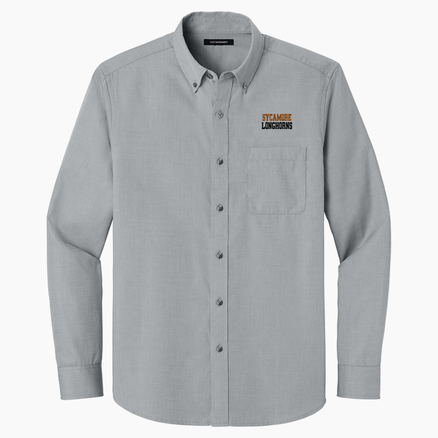 Sycamore Longhorns <span class="pdp-name-mascot">Sycamore Elementary School Longhorns</span> Port Authority Long Sleeve Nailhead Easy Care Shirt