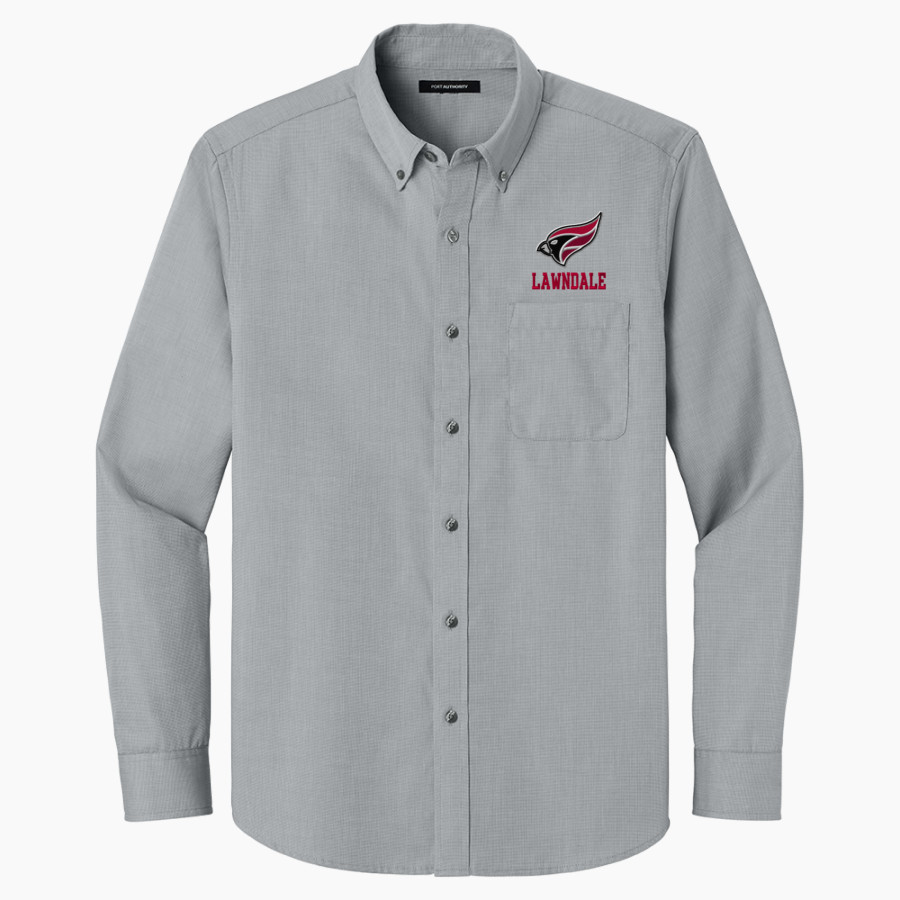 LAWNDALE HIGH SCHOOL CARDINALS <span class="pdp-name-mascot">LAWNDALE CARDINALS</span> Port Authority Long Sleeve Nailhead Easy Care Shirt