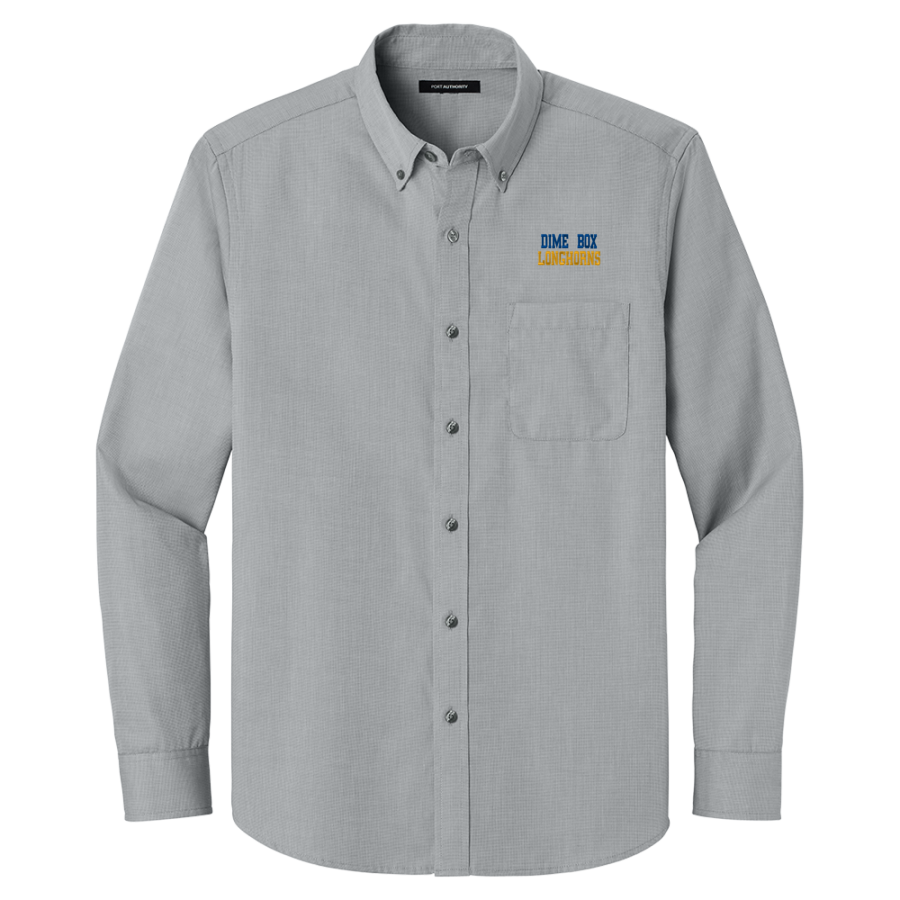 DIME BOX HIGH SCHOOL LONGHORNS <span class="pdp-name-mascot">DIME BOX LONGHORNS</span> Port Authority Long Sleeve Nailhead Easy Care Shirt