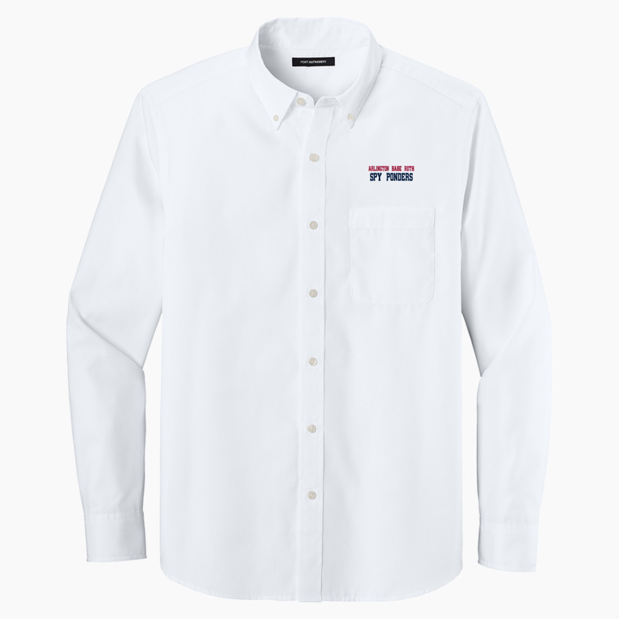 Arlington Babe Ruth Spy Ponders Port Authority Long Sleeve Nailhead Easy Care Shirt