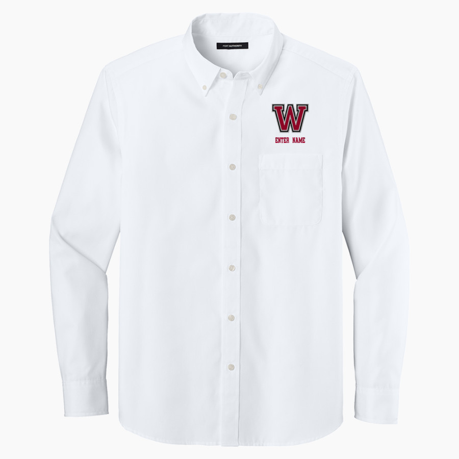 WILLISTON HIGH SCHOOL RED DEVILS Port Authority Long Sleeve Nailhead Easy Care Shirt